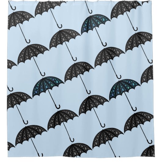 Rideaux De Douche Motif parapluie gris bleu (Devant)