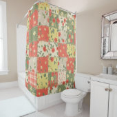 Rideaux De Douche Motif Patchwork Floral de Ferme (En situation)