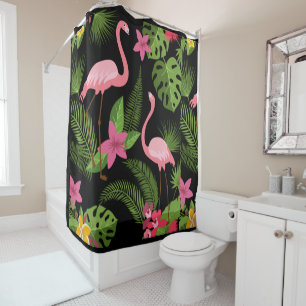 Rideaux De Douche Motif Peacock rose avec Fleur