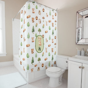 Rideaux De Douche Motif Personnalisé Cute Forest Animaux