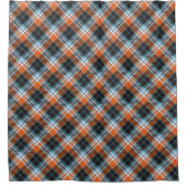 Rideaux De Douche Motif Plaid Bleu Orange Automne (Devant)