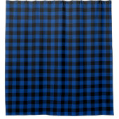 Rideaux De Douche Motif Plaid de Buffalo noir bleu (Devant)