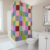 Rideaux De Douche Motif plaid multicouleur En vichy Patchwork (En situation)