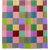 Rideaux De Douche Motif plaid multicouleur En vichy Patchwork (Devant)