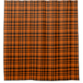 Rideaux De Douche Motif Plaid Noir Orange Élégant Twill (Devant)