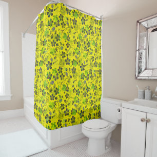 Rideaux De Douche motif plante A03.b Jaune BG