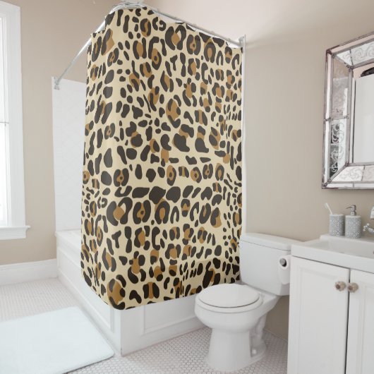 Rideaux De Douche Motif Poster de animal Leopard Jaguar (En situation)