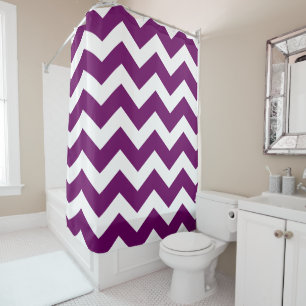 Rideaux De Douche Motif pourpre et blanc d'aubergine grand de