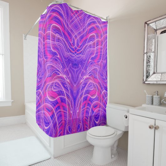 Rideaux De Douche Motif psychédélique violet (En situation)