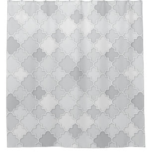 Rideaux De Douche Motif Quatrefoil en nuances de gris