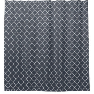 Rideaux De Douche Motif Quatrefoil marocain bleu foncé