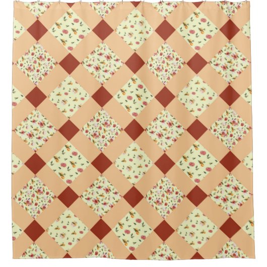RIDEAUX DE DOUCHE MOTIF QUILT (Devant)