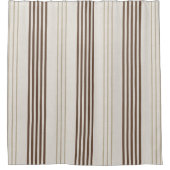 Rideaux De Douche Motif rayé beige marron classique (Devant)