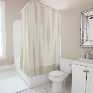 Rideaux De Douche Motif rayé classique beige neutre