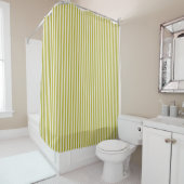 Rideaux De Douche Motif rayé simple chartreuse et crème (En situation)