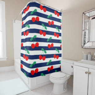 Rideaux De Douche Motif Rayure Cerise – Cadeau & Décoration de Fruit