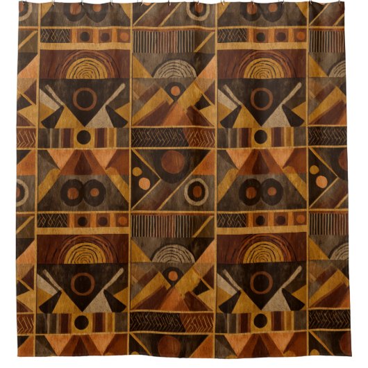 Rideaux De Douche Motif rayure rustique sud-ouest (4) (Devant)