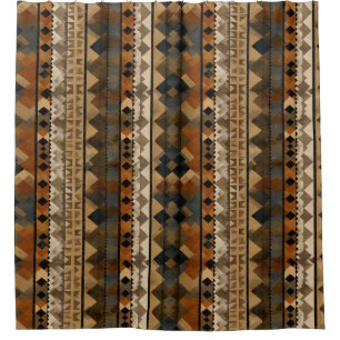 Rideaux De Douche Motif rayure rustique sud-ouest (6)