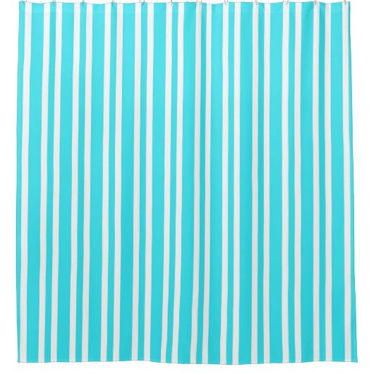 Rideaux De Douche Motif Rayures Blanches Bleues (Devant)
