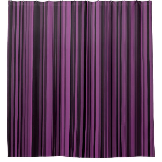 Rideaux De Douche Motif Rayures Noir Violet (Devant)
