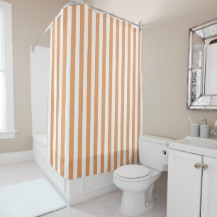 Rideaux De Douche Motif rayures pastel orange Géométrique moderne