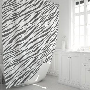 Rideaux De Douche Motif rayures zèbre gris et blanc