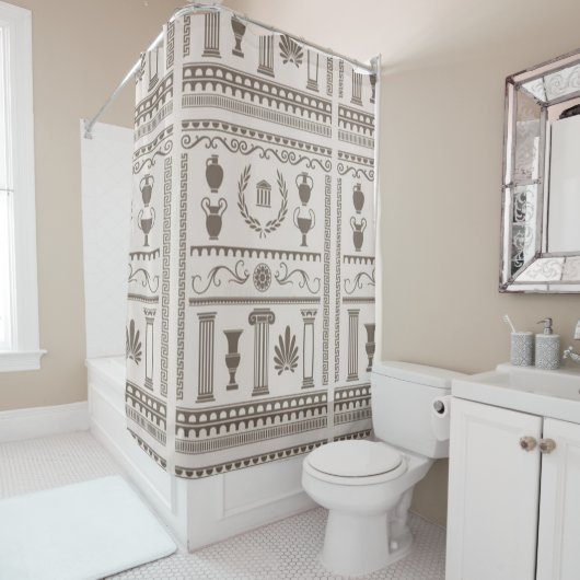 Rideaux De Douche Motif Renaissance grecque (En situation)