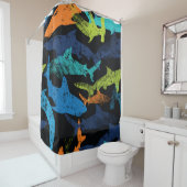 Rideaux De Douche Motif requin, urbain moderne (En situation)