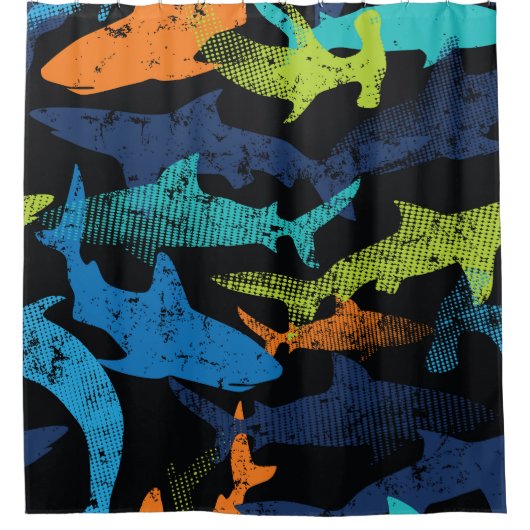 Rideaux De Douche Motif requin, urbain moderne (Devant)
