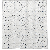 Rideaux De Douche Motif réseau géométrique blanc (Devant)