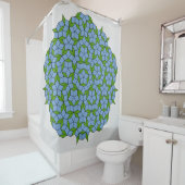 Rideaux De Douche Motif Rhombus Penrose vert et bleu (En situation)