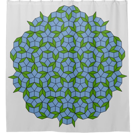 Rideaux De Douche Motif Rhombus Penrose vert et bleu (Devant)