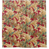 Rideaux De Douche Motif Rococo Bliss| Red-Green-Gold (Devant)