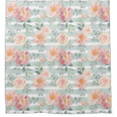 Rideaux De Douche Motif rose de rayure d'Alicia (Devant)