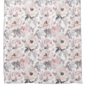 Rideaux De Douche Motif rose et gris classique (Devant)