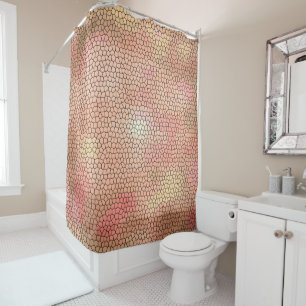 Rideaux De Douche Motif rose frais en verre souillé de tons