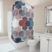 Rideaux De Douche Motif rouge Abstrait géométrique (En situation)