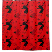 Rideaux De Douche Motif rouge de la silhouette de Ladybug (Devant)