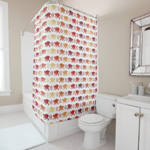Rideaux De Douche Motif rouge de singes