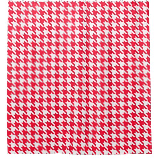 Rideaux De Douche Motif rouge et blanc Houndstooth (Devant)