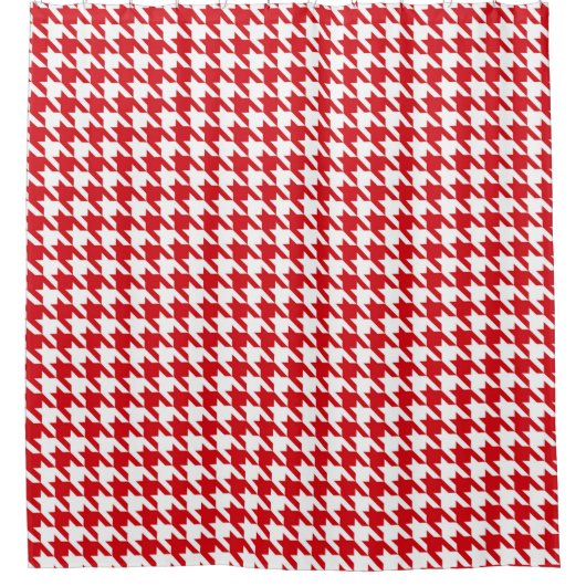 Rideaux De Douche Motif rouge et blanc Houndstooth (Devant)