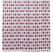 Rideaux De Douche Motif rouge et bleu de plaid (Devant)