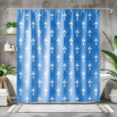 Rideaux De Douche Motif sans couture art déco bleu et blanc