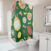 Rideaux De Douche Motif sans couture aux fruits tropicaux (En situation)
