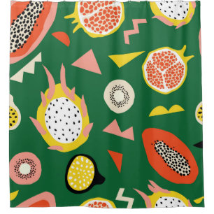 Rideaux De Douche Motif sans couture aux fruits tropicaux