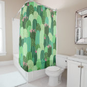 Rideaux De Douche Motif sans couture avec cactus (En situation)
