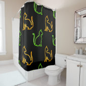 Rideaux De Douche Motif sans couture avec catabstraction, animal, ar (En situation)