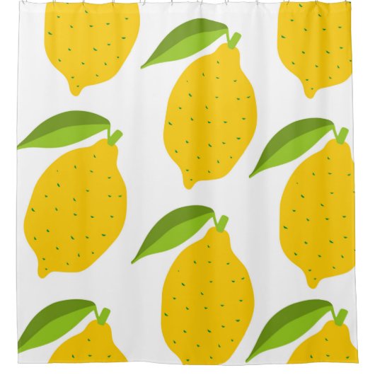 Rideaux De Douche Motif sans couture avec citron frais jaune (Devant)