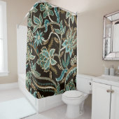 Rideaux De Douche Motif sans couture avec décoration d'origine japon (En situation)