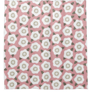 Rideaux De Douche Motif sans couture avec des fleurs mignonnes sur l